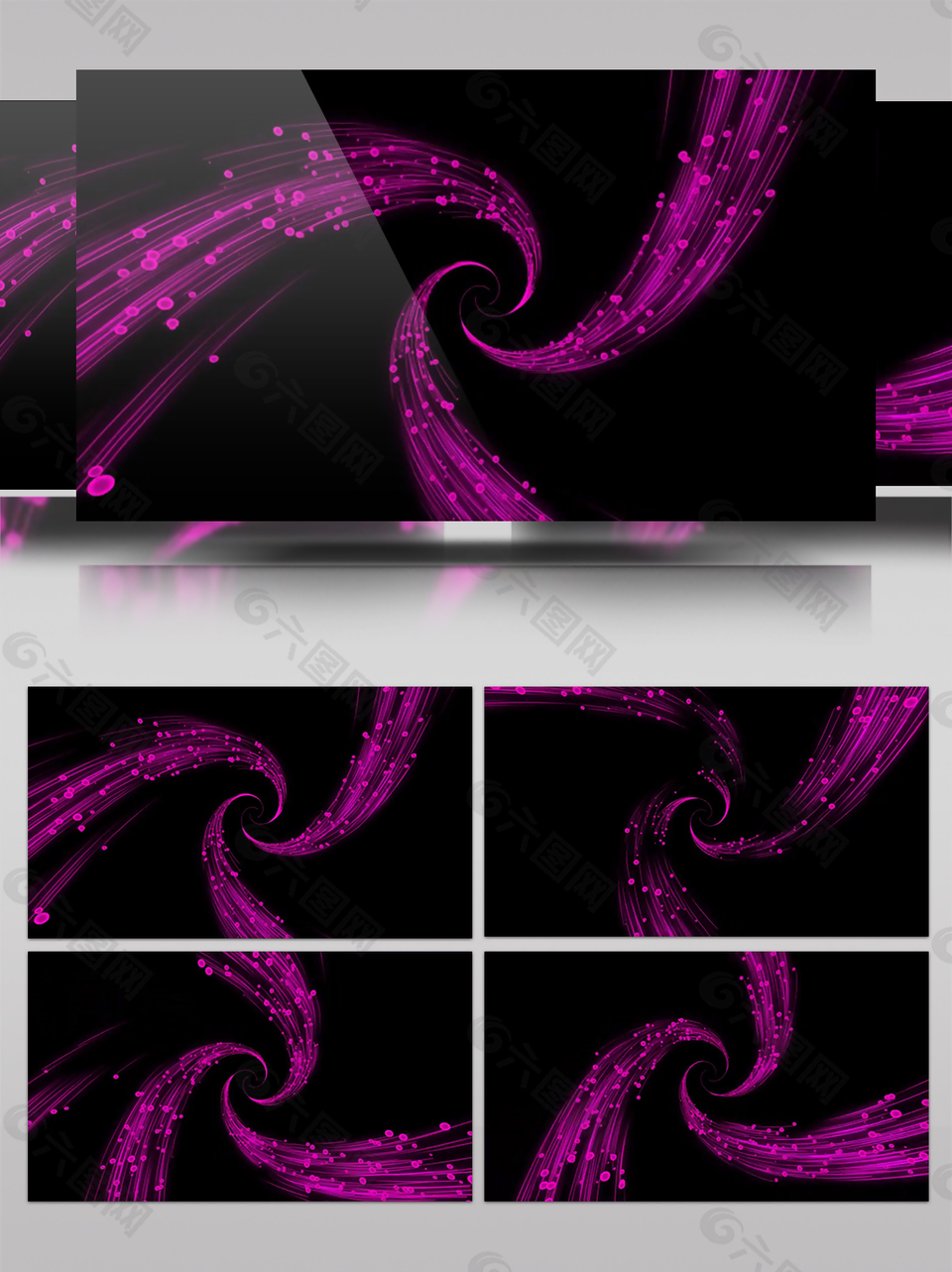 紫色丝带飞扬视频素材