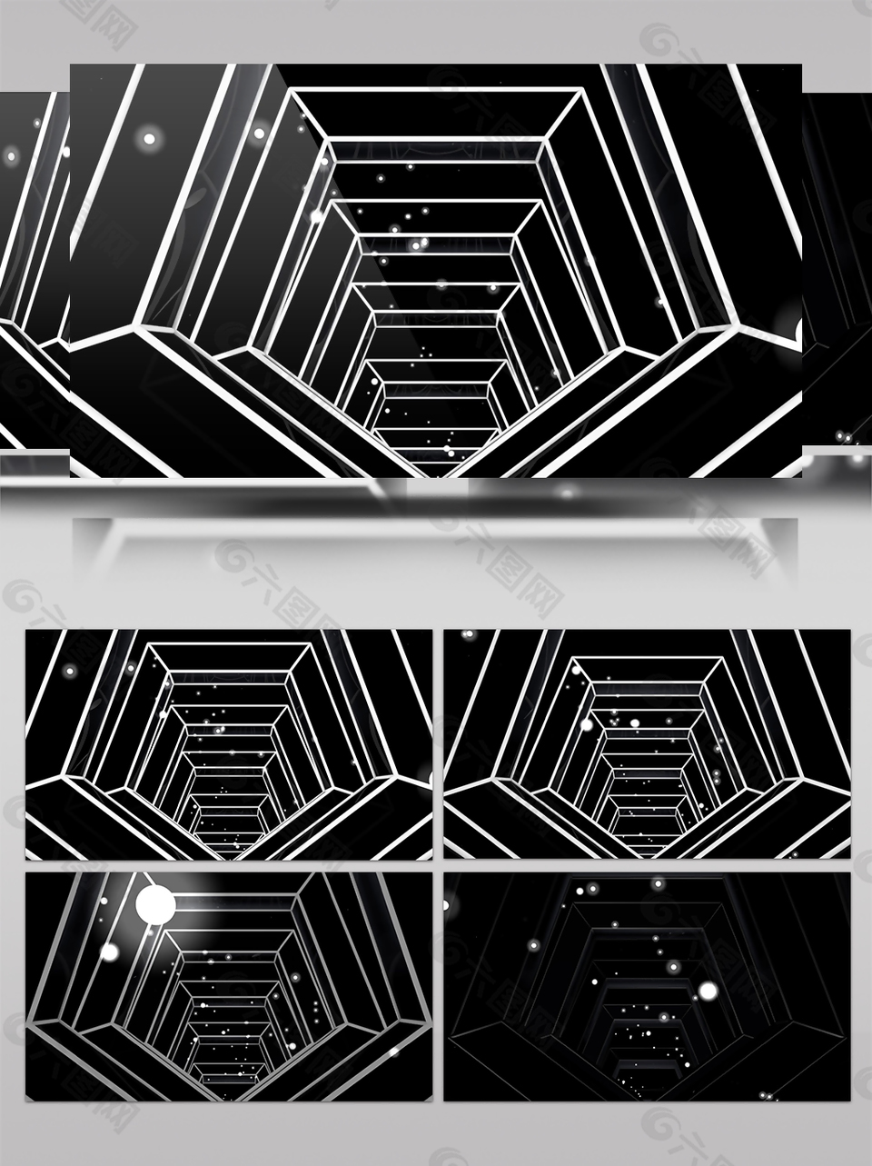 白色六边形通道视频素材