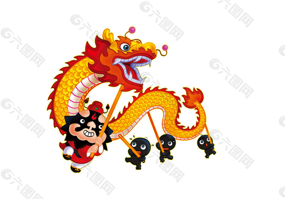 元宵节舞龙png元素素材