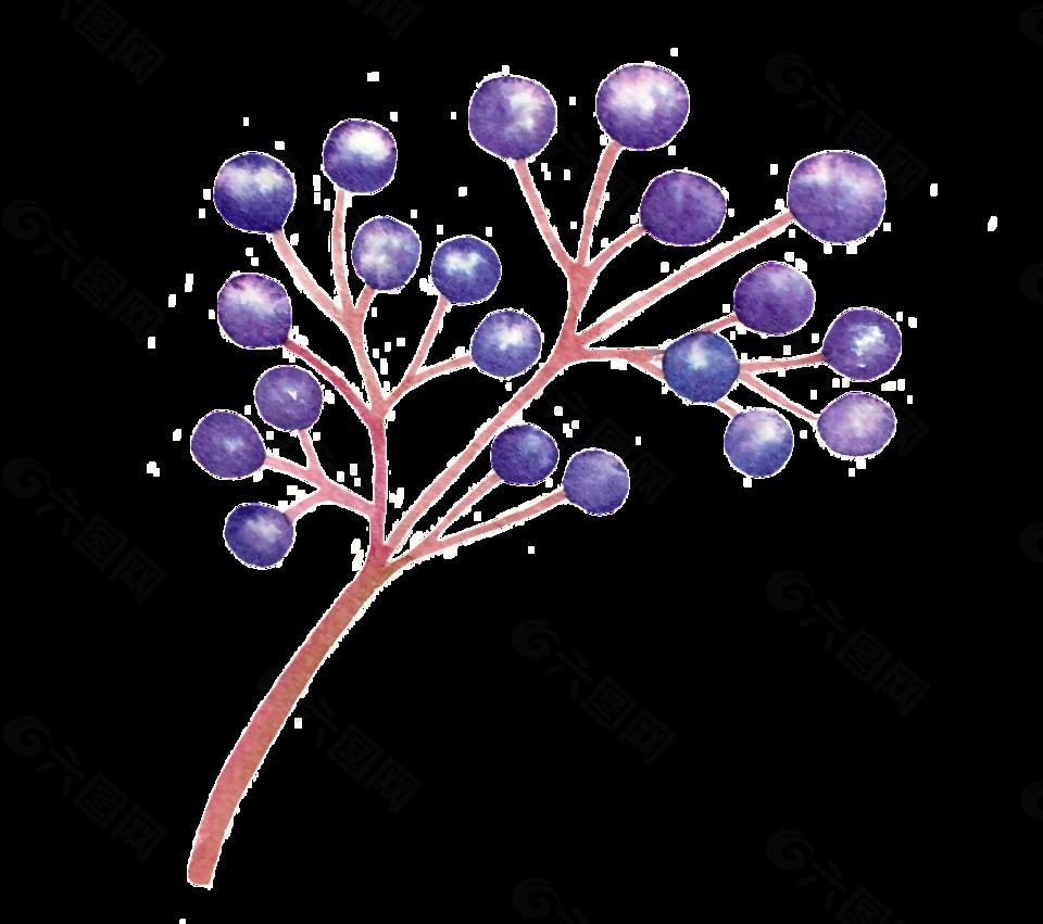 紫色成熟果实卡通透明素材