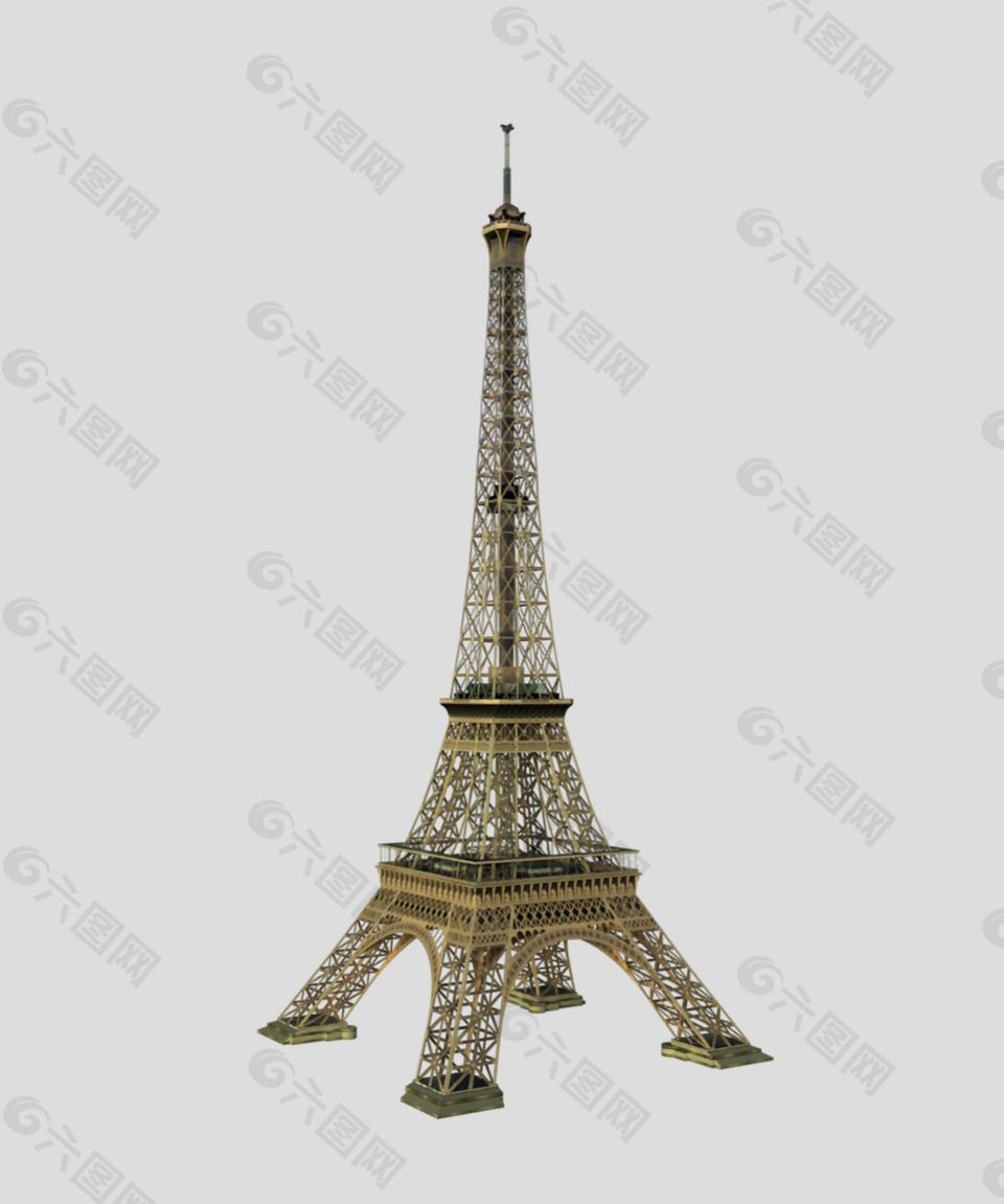 立体艾菲尔铁塔免抠psd透明素材