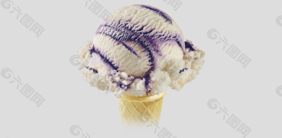 紫色条纹冰淇淋免抠psd透明素材