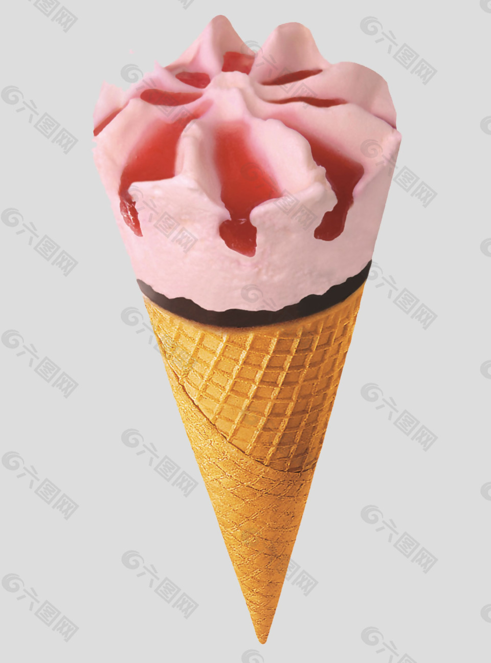粉红色圆筒冰淇淋免抠psd透明素材
