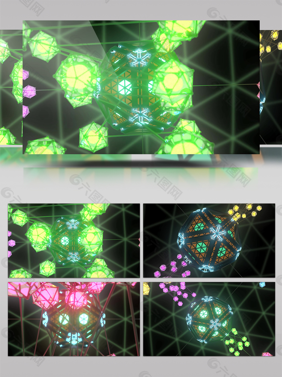 青红花色视频素材