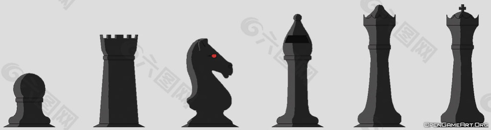 国际象棋黑色棋子免抠psd透明素材