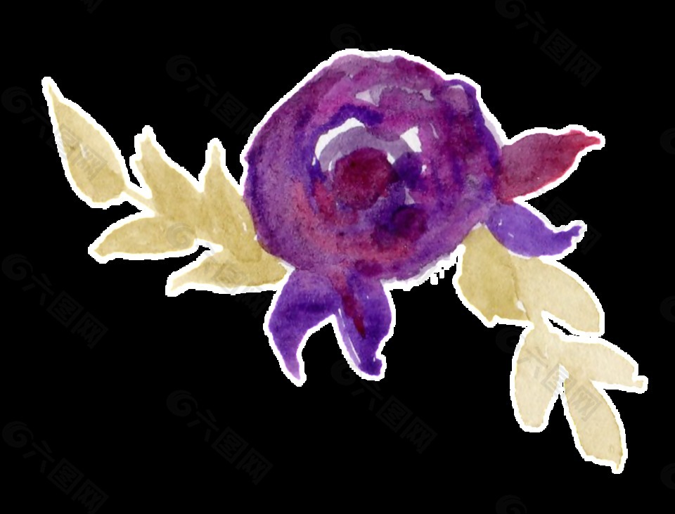 迷紫花蕊卡通透明素材