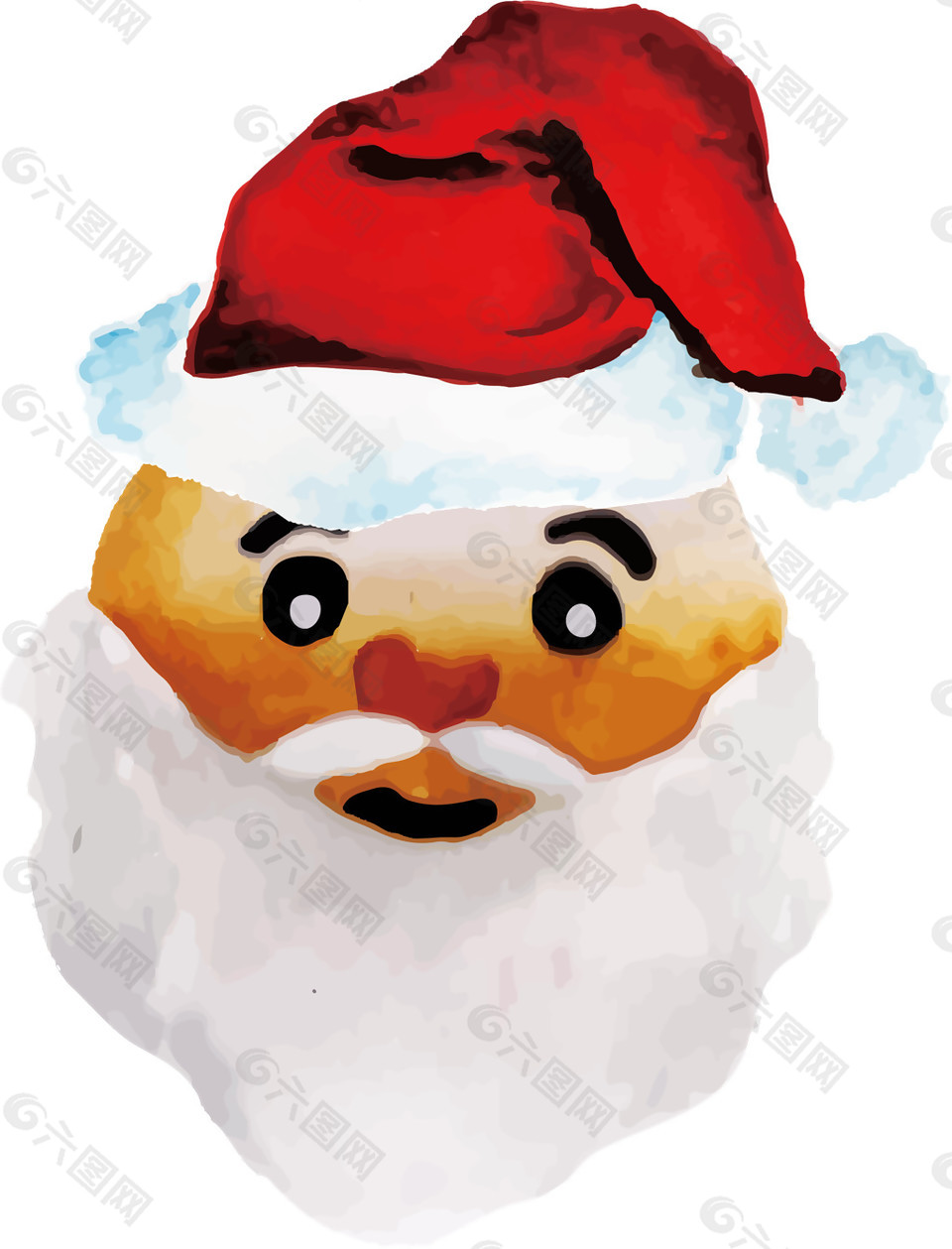 彩绘圣诞老人头像元素