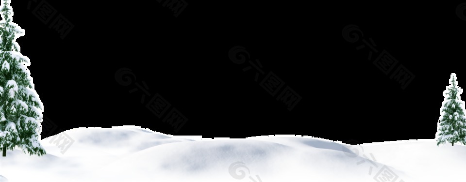 雪地两棵松树背景png透明素材设计元素素材免费下载 图片编号 9049570