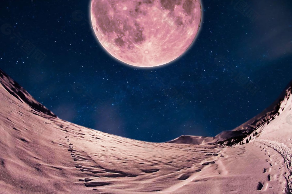 红月夜空沙漠背景背景素材免费下载 图片编号 六图网