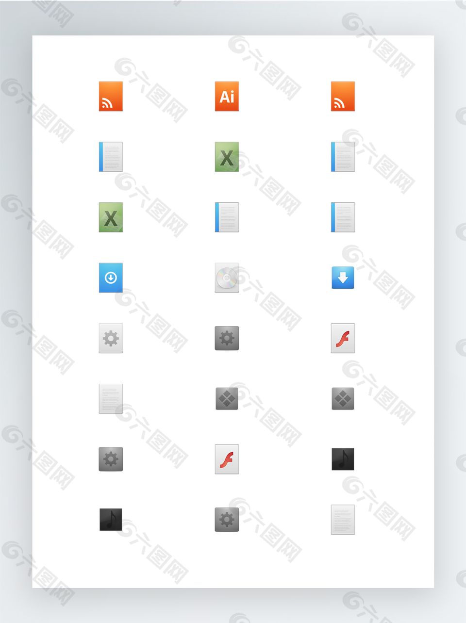 软件标志常见的方形SVG矢量格式图标集