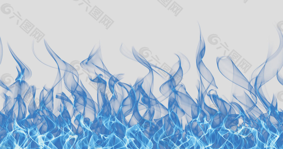 蓝色装饰火焰免抠psd透明素材