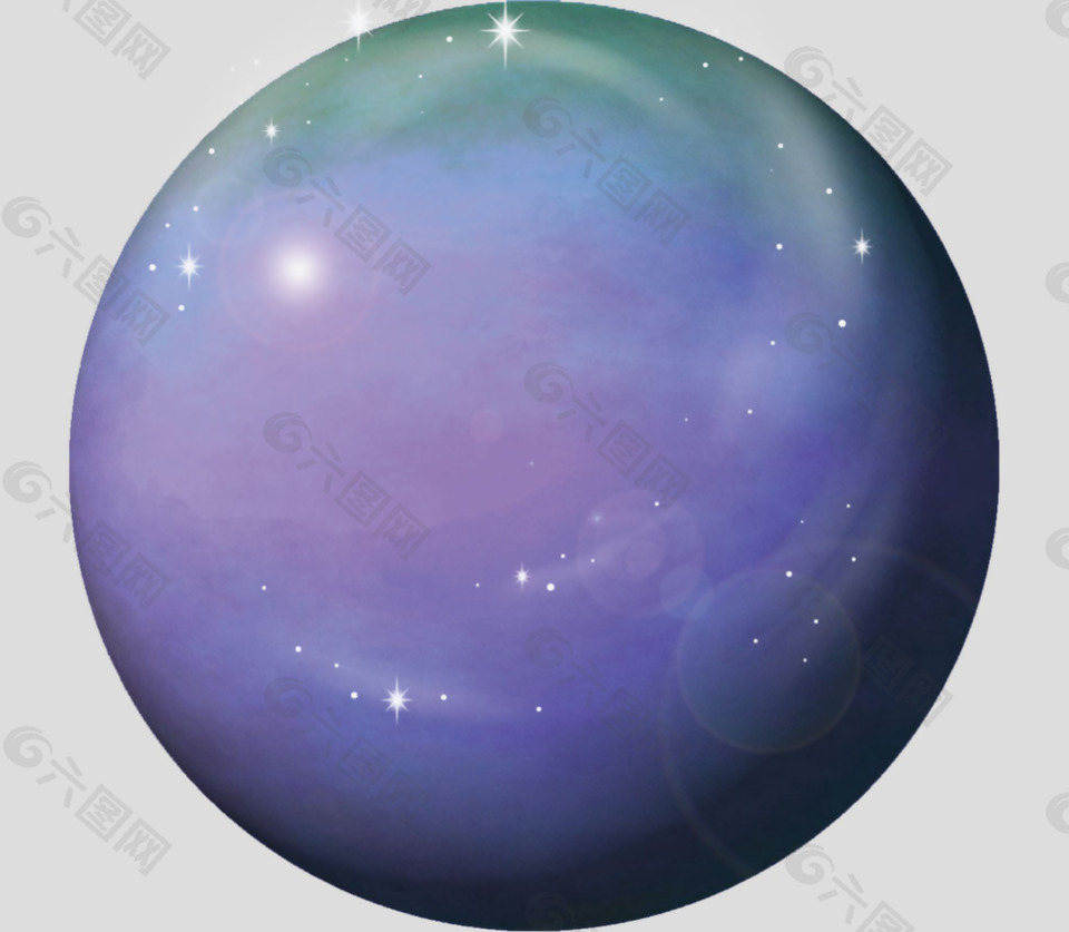 紫色立体金星免抠psd透明素材