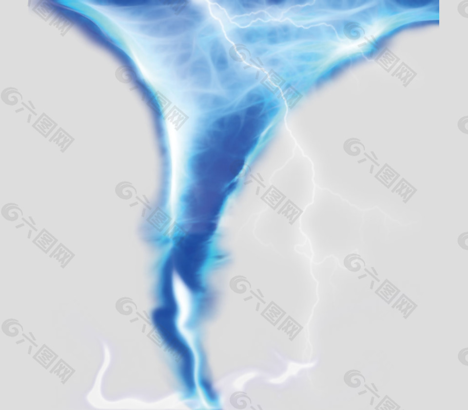 闪电蓝色龙卷风台风免抠psd透明素材