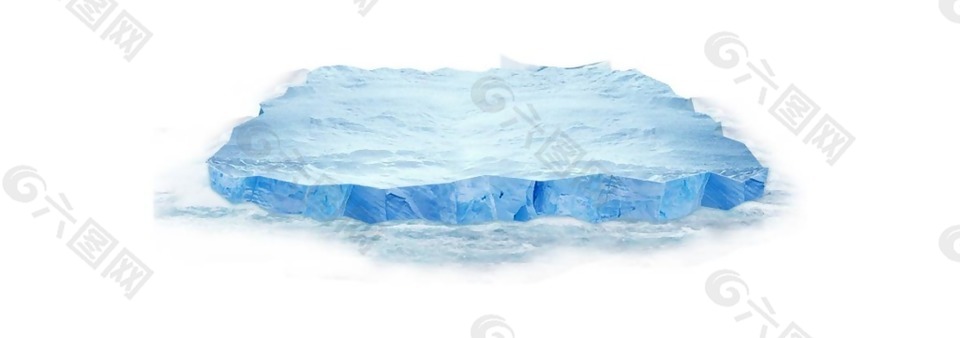 手绘冰块漂浮元素