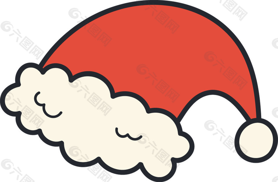 卡通红色圣诞帽PNG元素