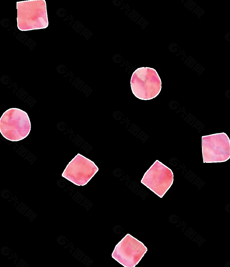粉色多类形状卡通透明素材
