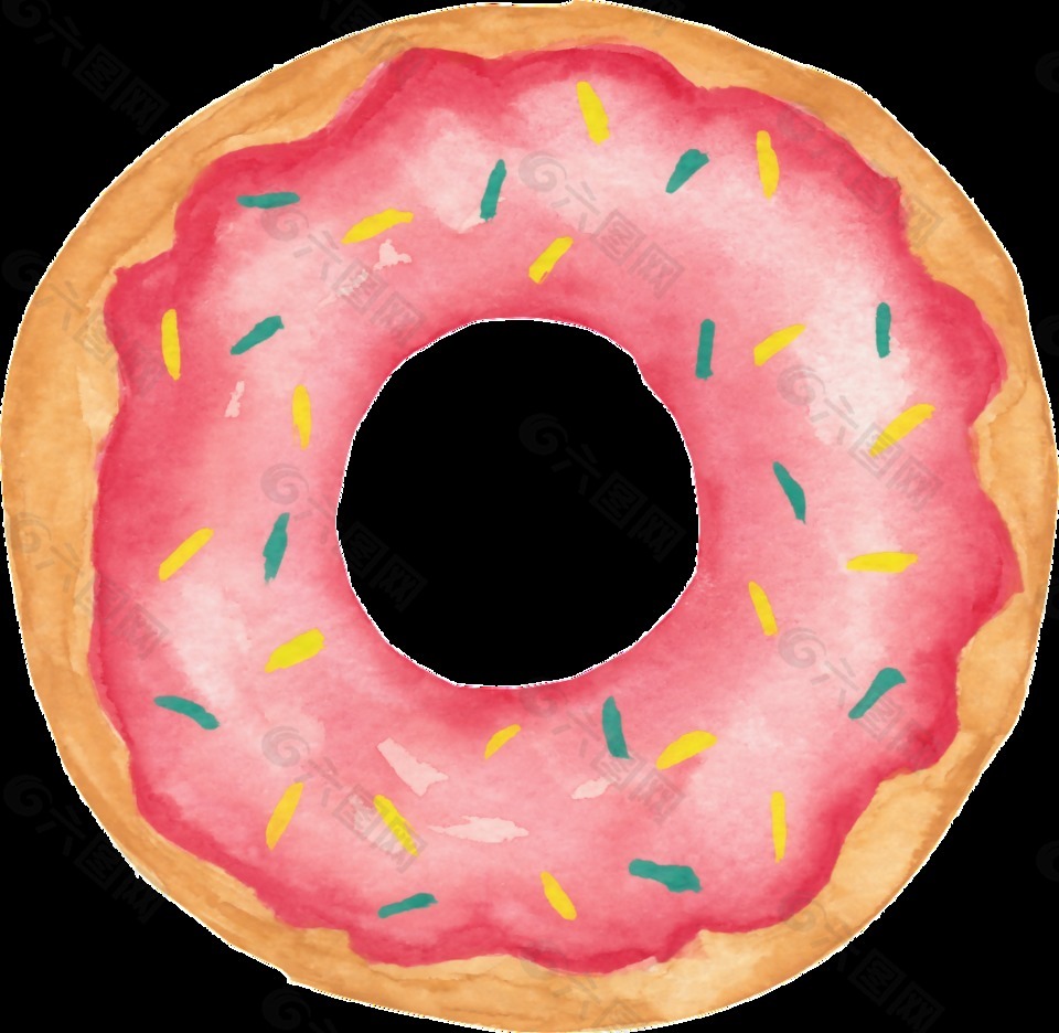 粉色可爱甜甜圈卡通透明素材