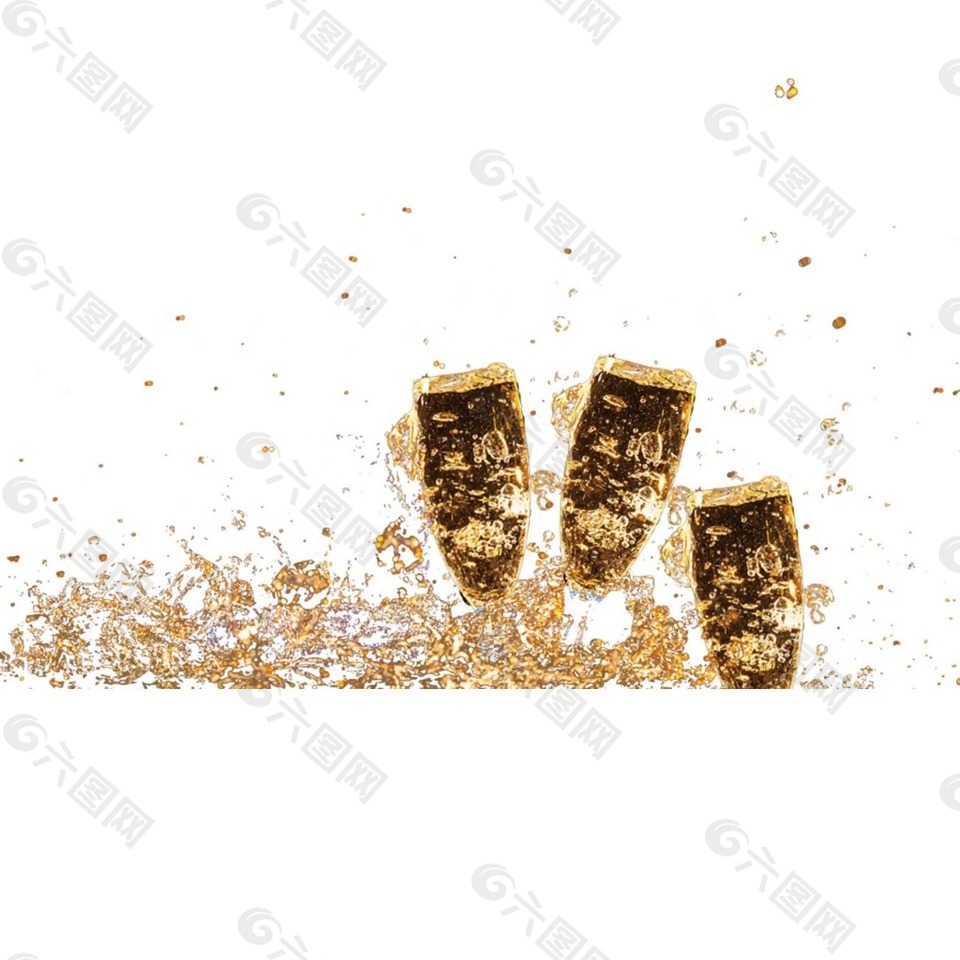 喷溅金色碎片png元素素材