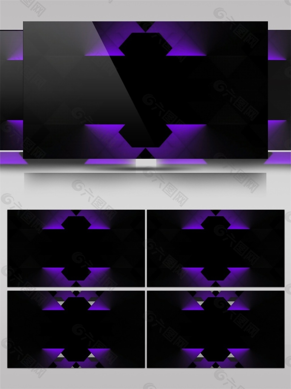 紫色光感几何体高清视频素材