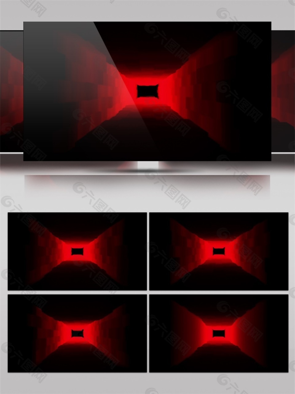 红色方形扩散高情视频素材