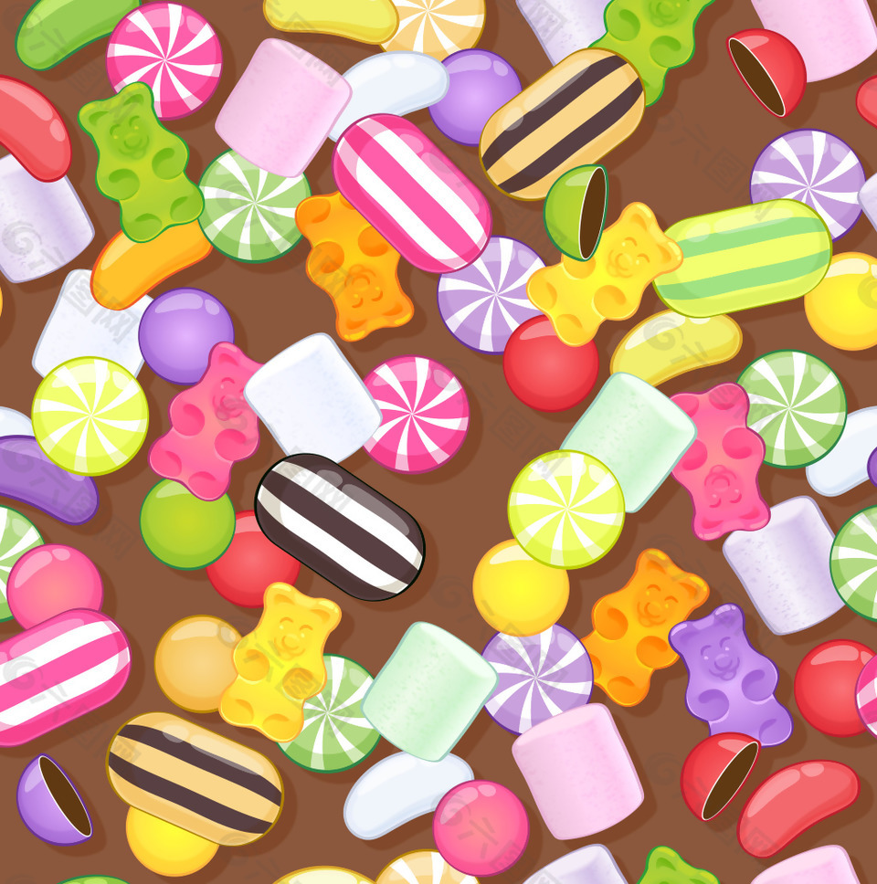 彩色可爱美味糖果背景