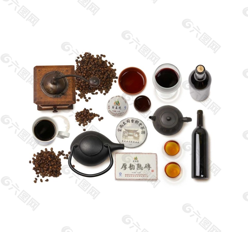 红酒茶壶元素