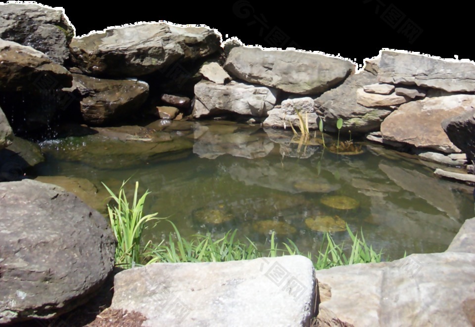 池塘河水透明素材