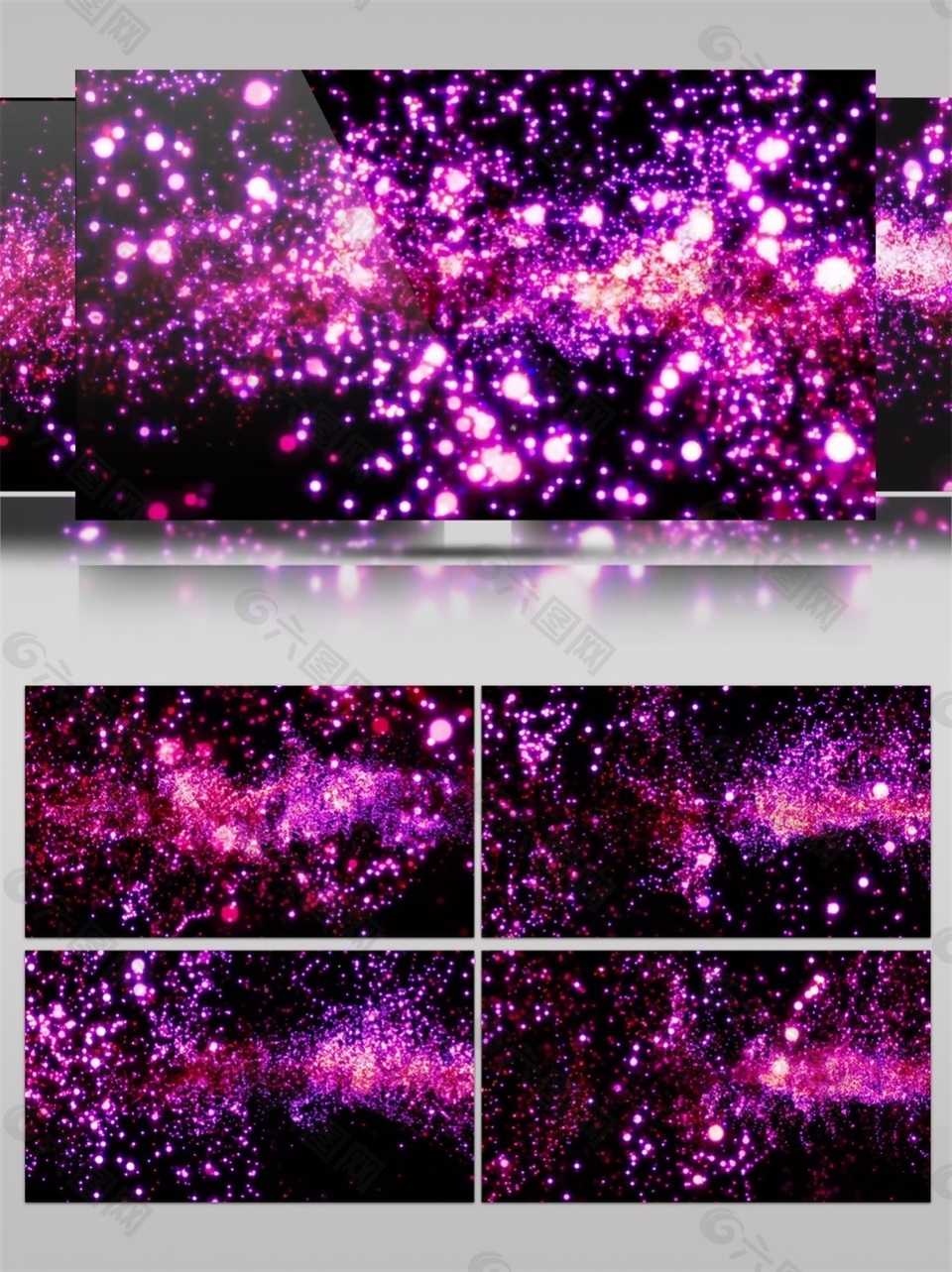紫色粒子海高清视频素材