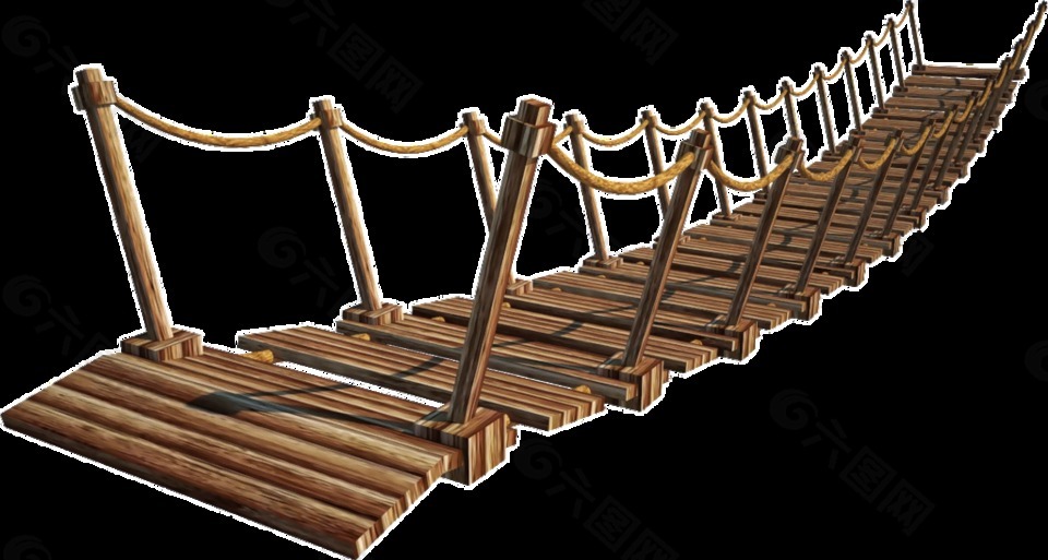 木质桥路透明素材