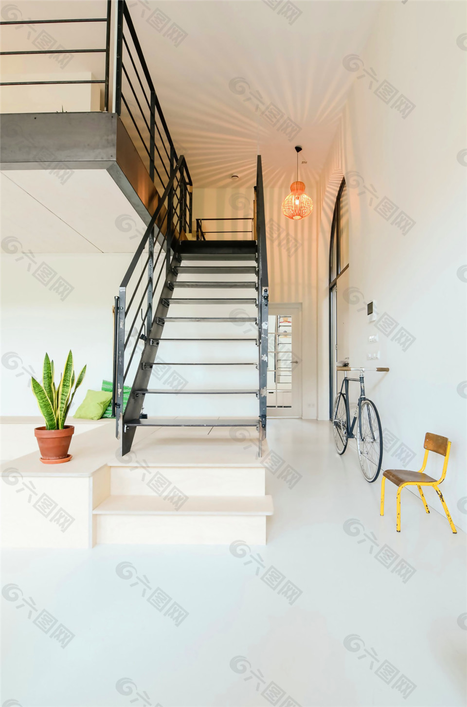 现代楼梯过道室内装修效果图