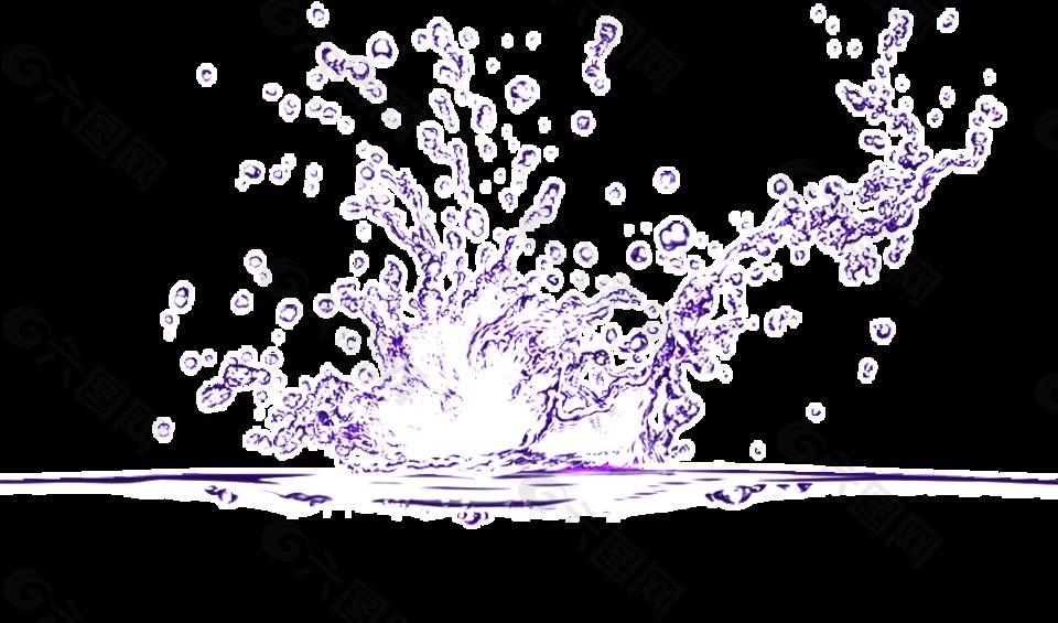 紫色水波浪卡通透明素材