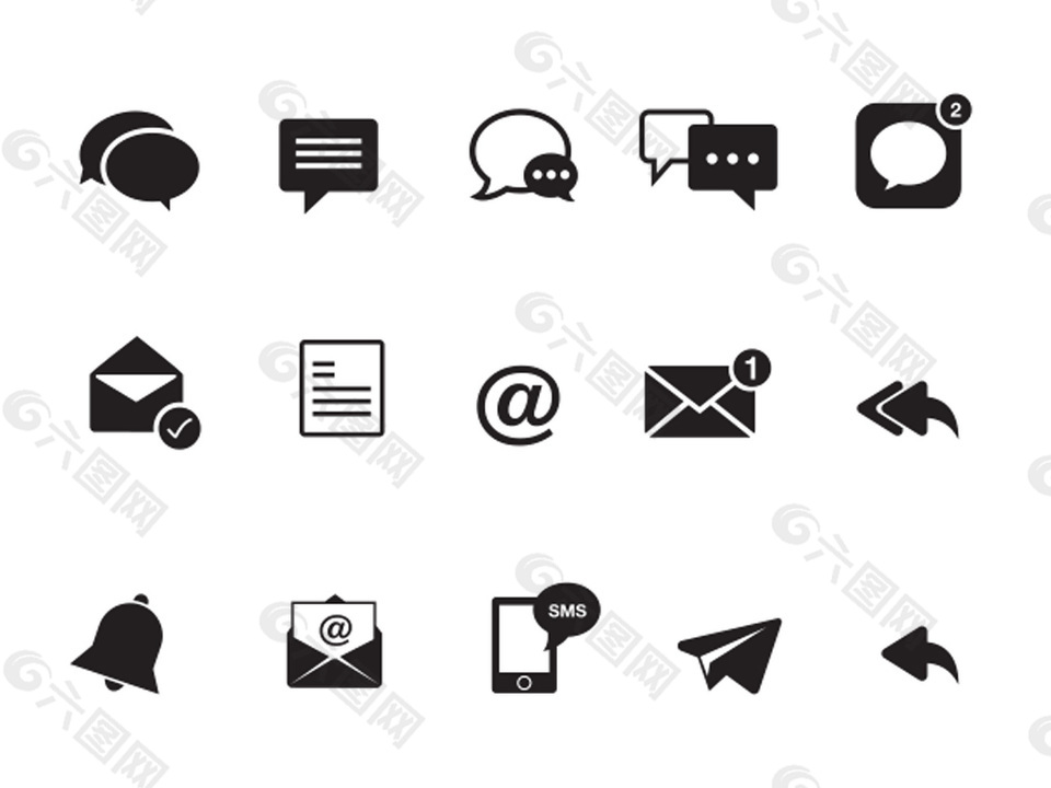 黑色简约信息图标icon