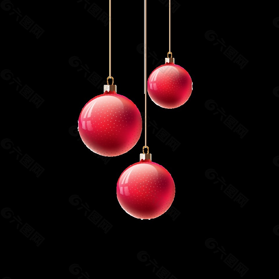 圣诞节红色圆球装饰素材