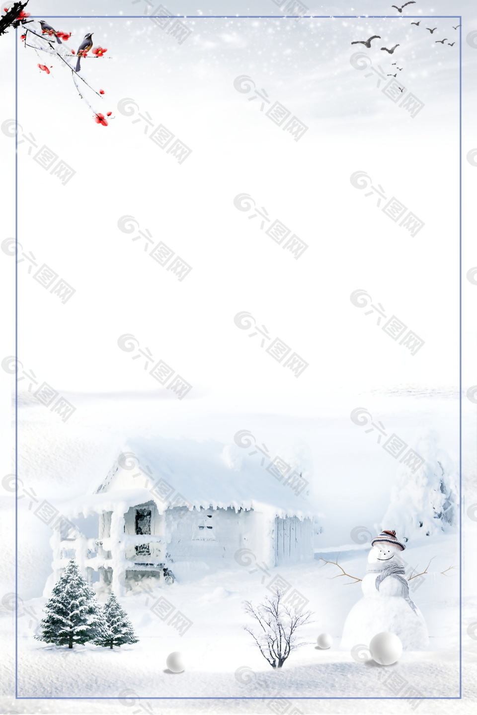 唯美冬季海报背景设计(11)