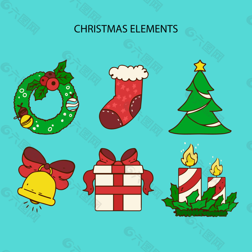 6种圣诞装饰用品元素