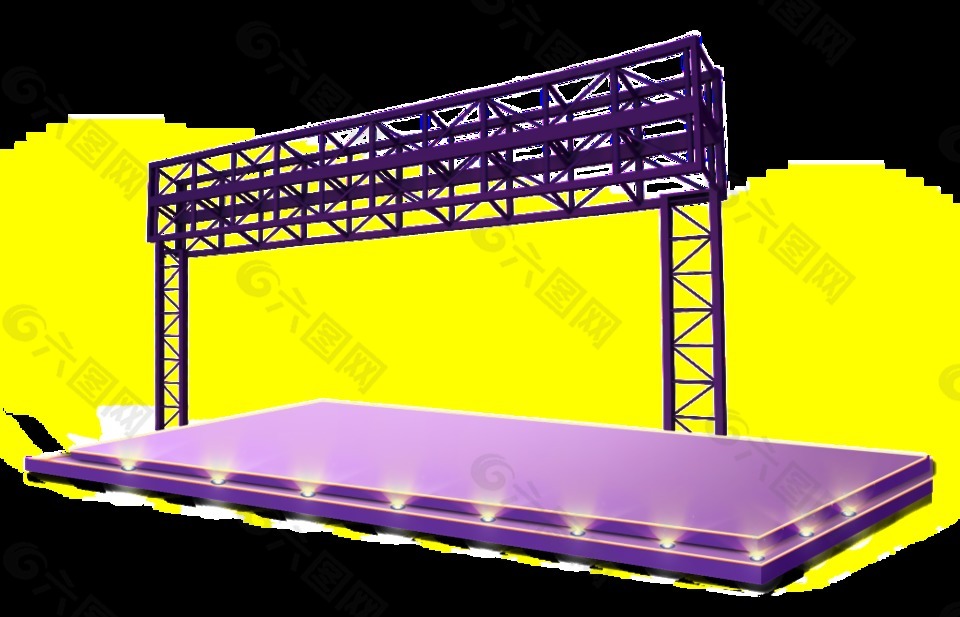 紫色灯台装饰素材