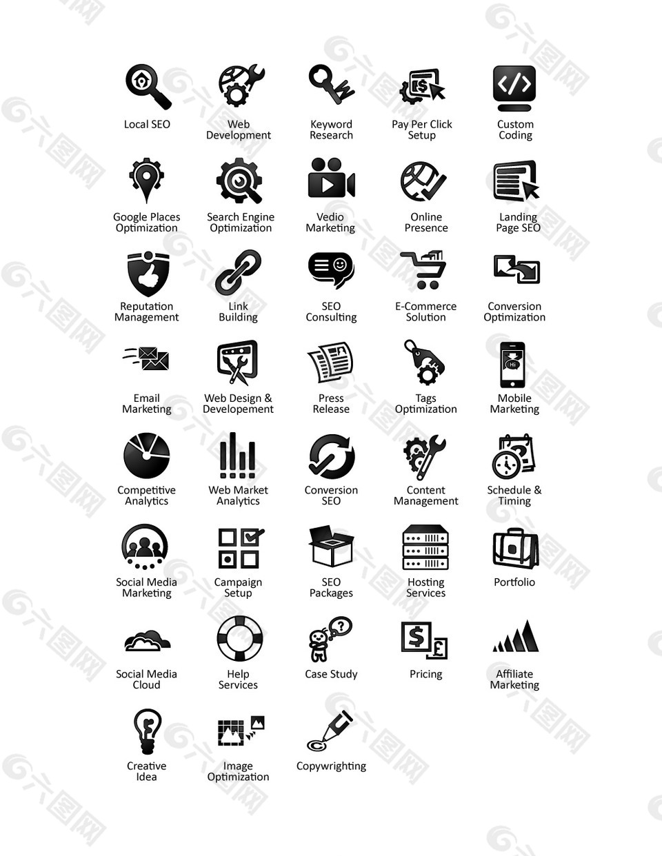 多款黑色商业图标icon
