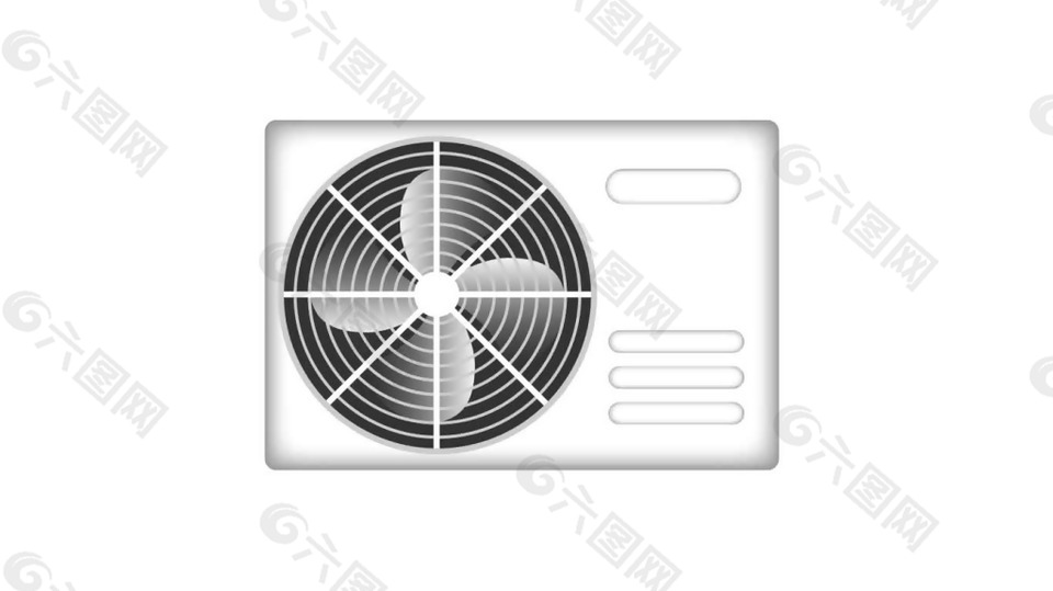 空调外机卡通扁平配图白色矢量图AI模板