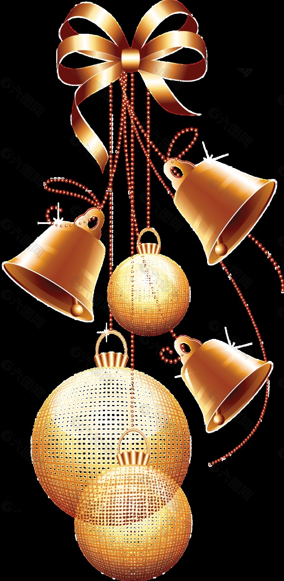 金色铃铛圣诞节素材