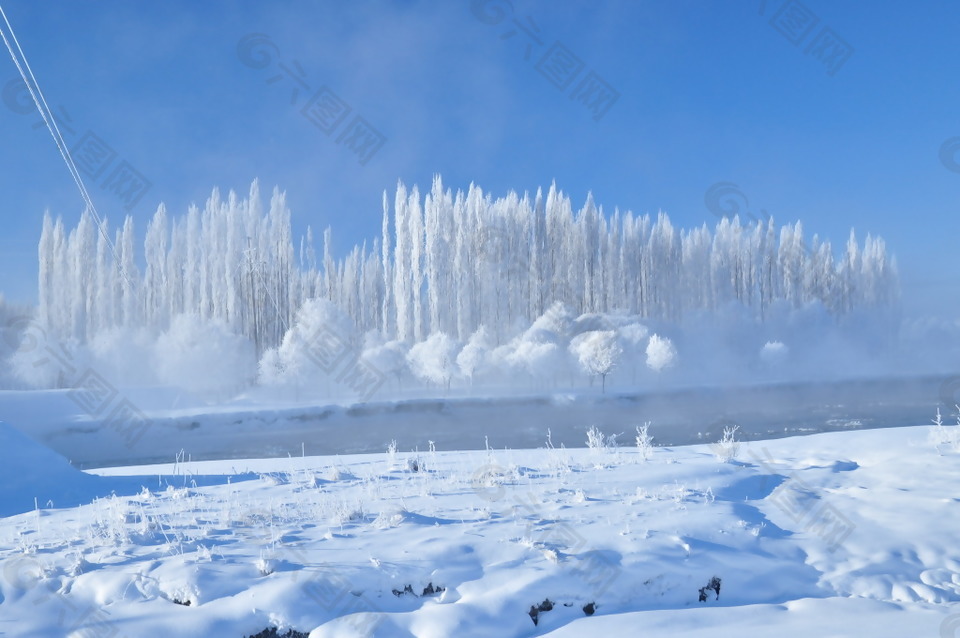 冬季雪景背景