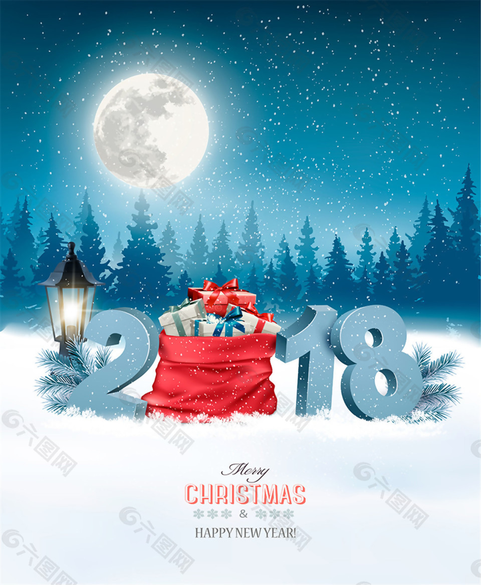 2018圣诞主题节日插画
