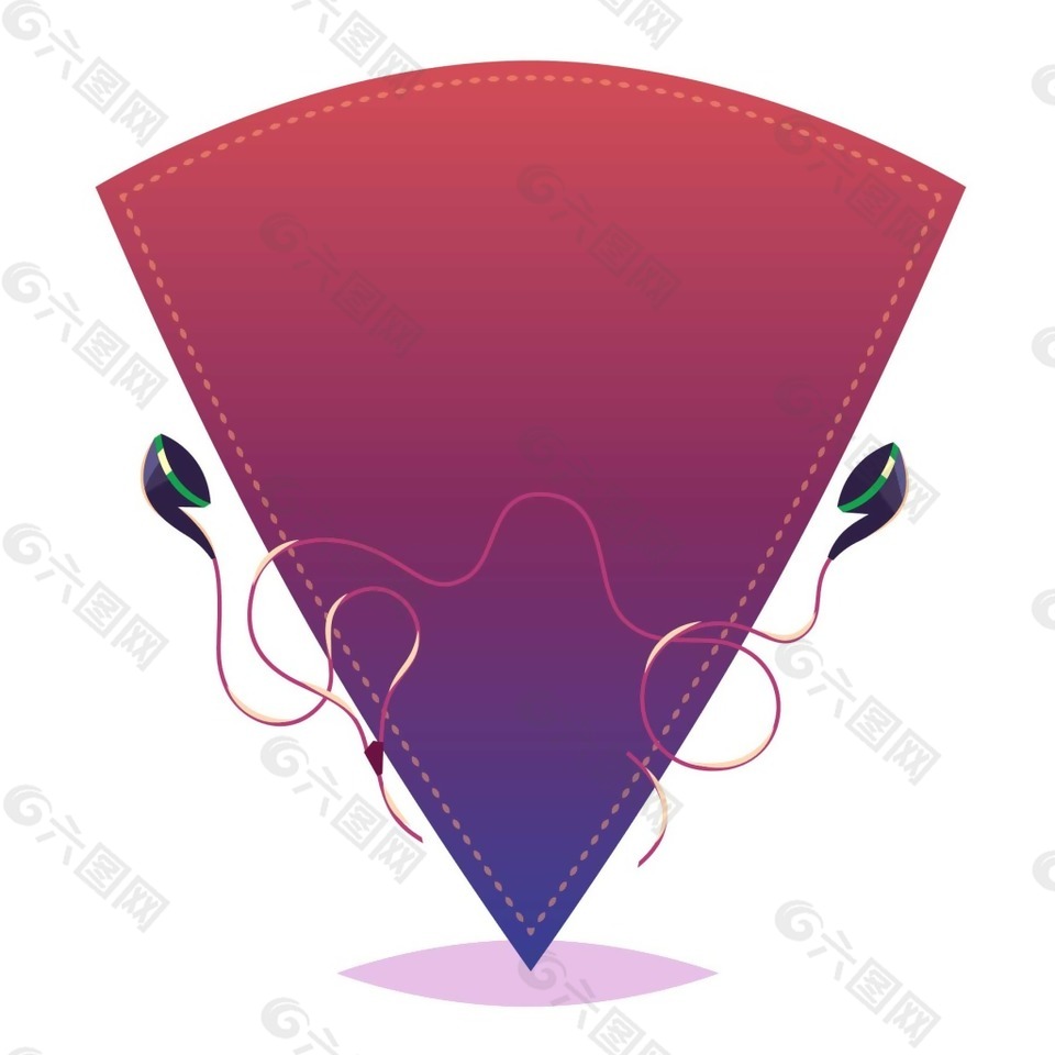 红色三角耳机元素