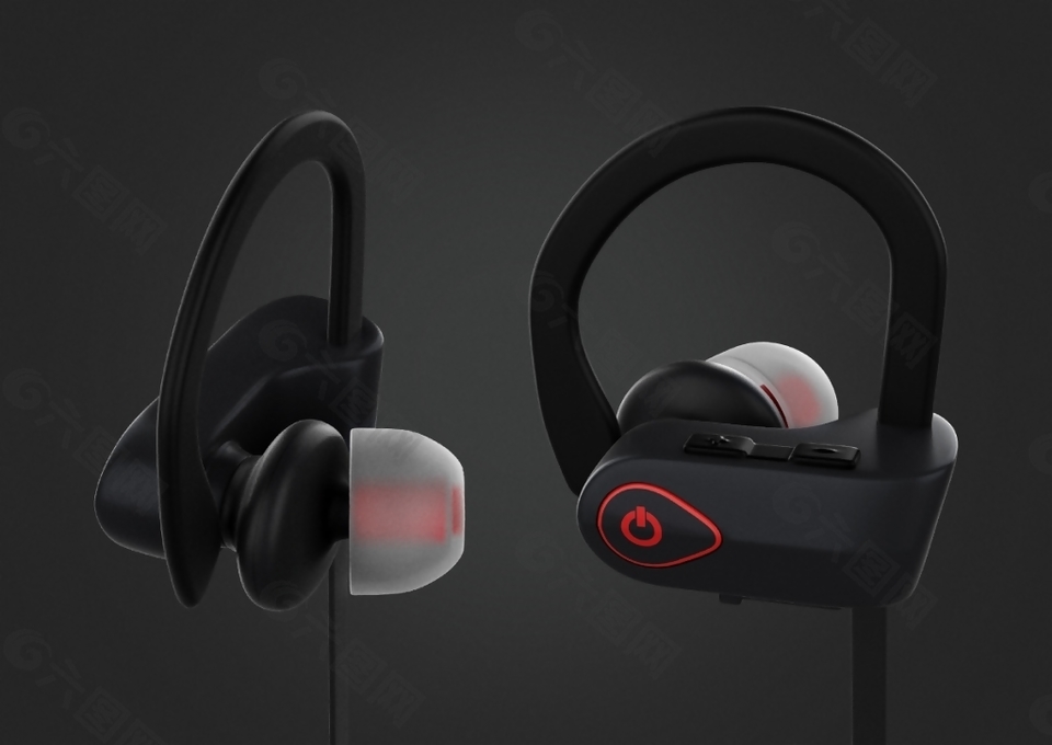 人体工程学的黑色耳机设计