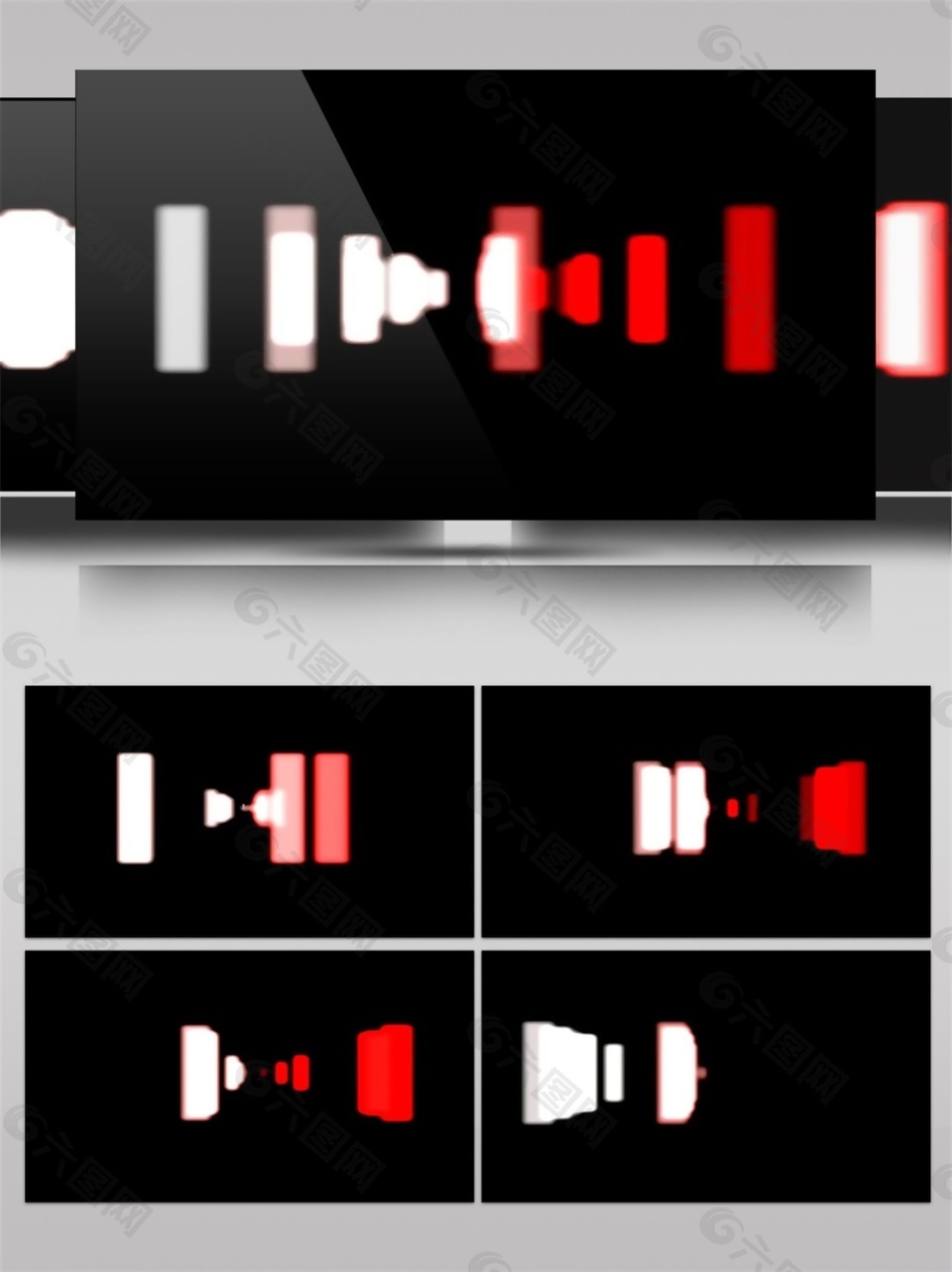 红色光感线条高清视频素材