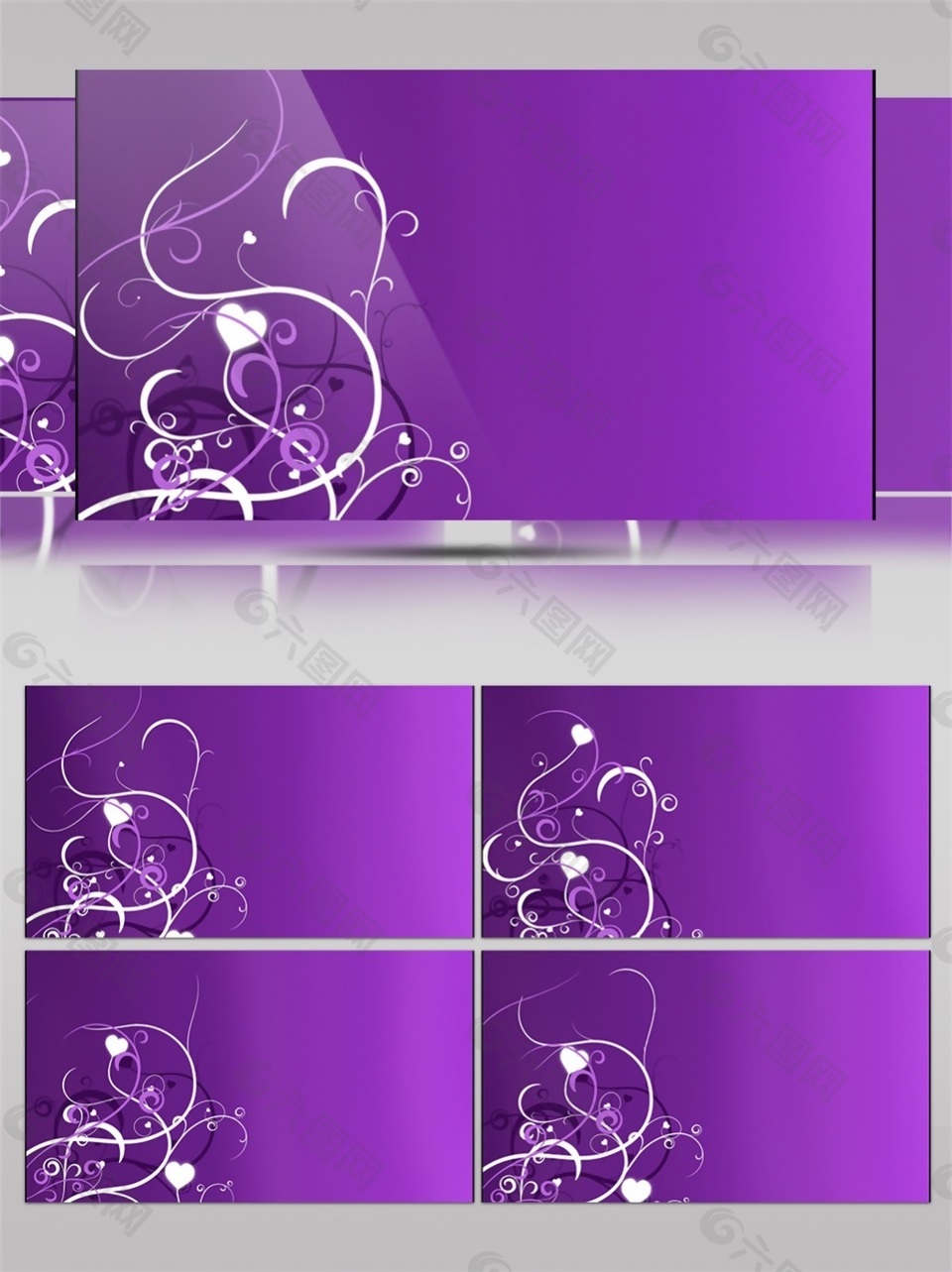 梦幻紫色唯美花边高清视频素材