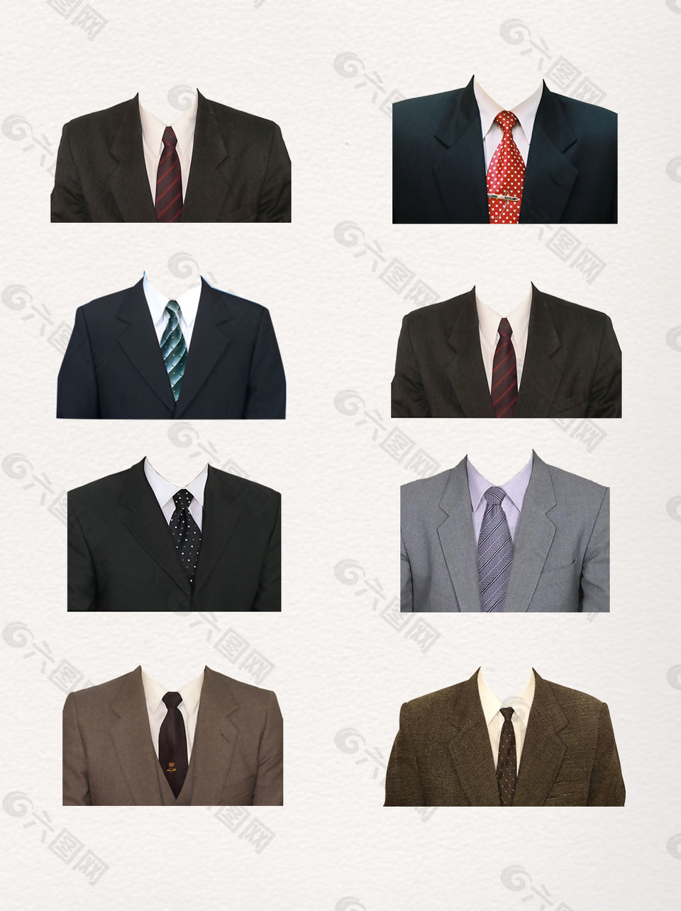 男士正装一寸照两寸照照片模板