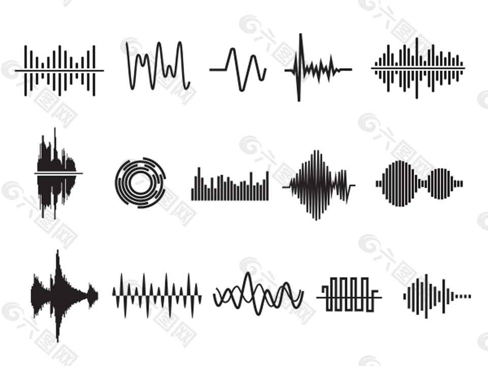 15个音频波形图标网页ui素材免费下载 图片编号 六图网