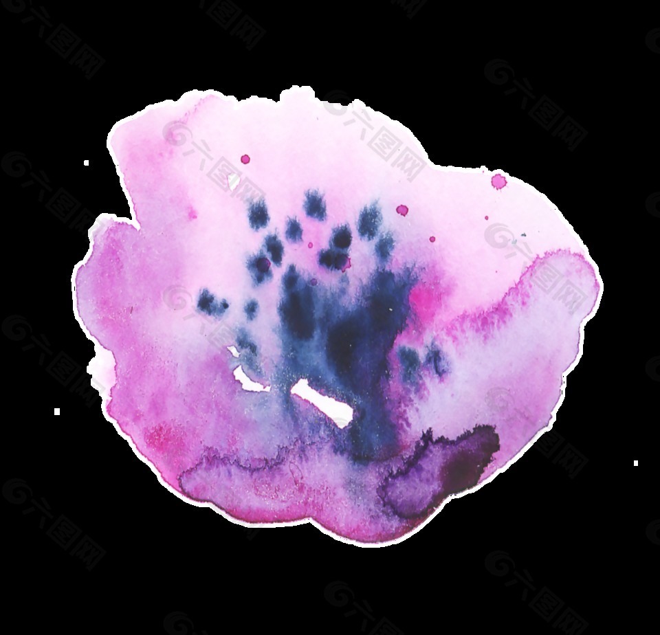 纷紫花蕊透明装饰素材