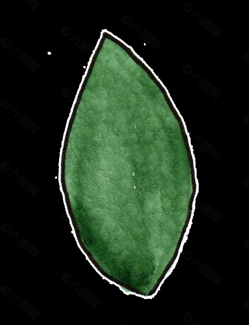 碧绿枝叶透明装饰素材