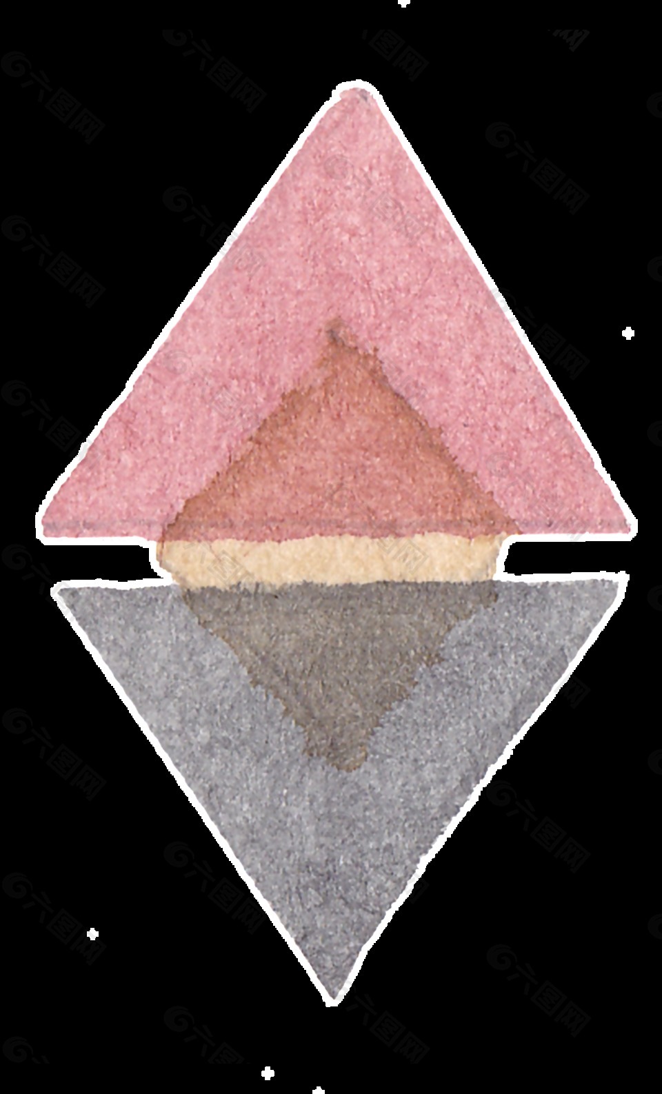 黑粉三角透明装饰素材